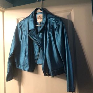 Juniors’ royal blue metallic jacket - size XL